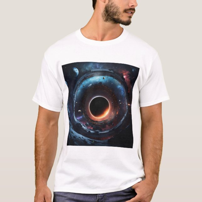 "ChronoShift: Gravitational Ballet in the Abyss" T Shirt (Framsida)