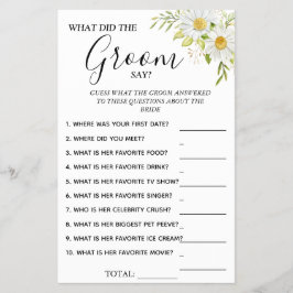 Chrysanthemu What Groom säger Möhippa-spel Flygblad