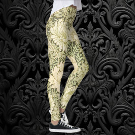 Chrysanthemum av William Morris, Vintage Art Leggings