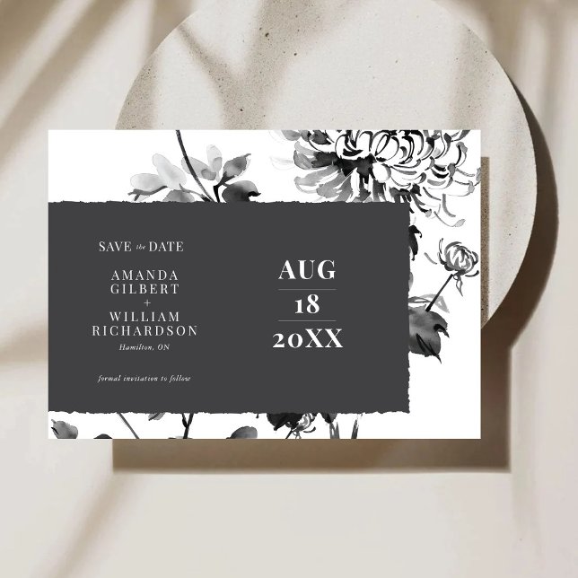 Chrysanthemum Bläck Art Spara datumkortet Spara Datumet (Skapare uppladdad)