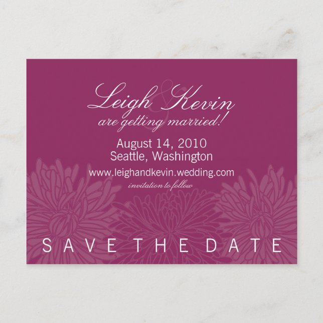 Chrysanthemum Blommar Spara datum Meddelande Vykort (Framsida)