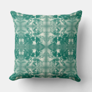Chrysanthemum Digital Geometric Design - Aqua Kudde