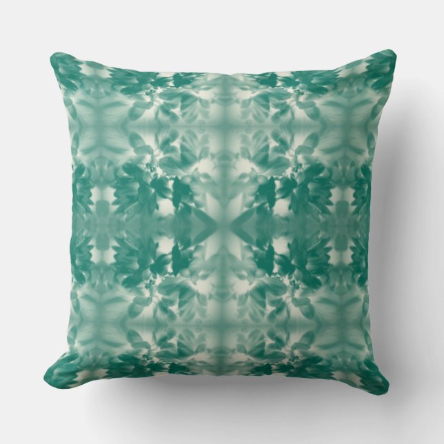 Chrysanthemum Digital Geometric Design - Aqua Kudde (Framsida)