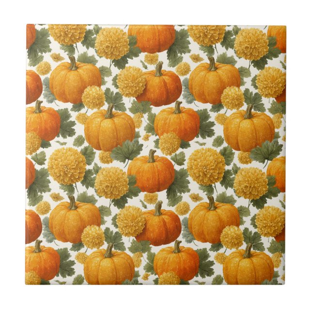 Chrysanthemum Fall Design Kakelplatta (Framsidan)