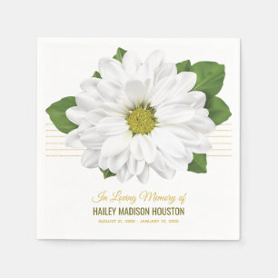 Chrysanthemum Flower Funeral Memorial Napkins Pappersservett