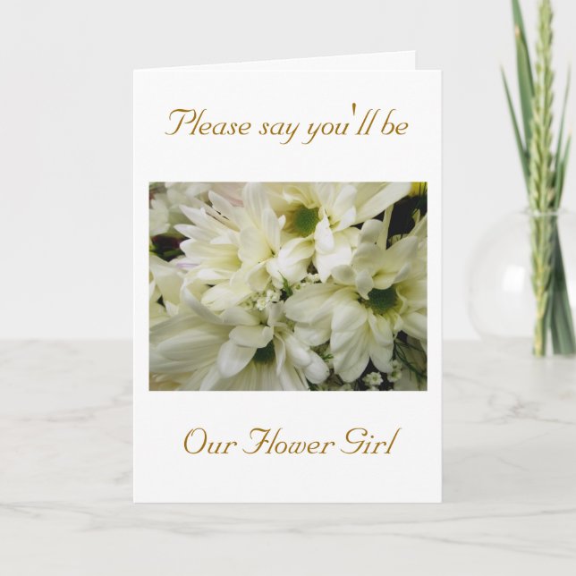 Chrysanthemum Flower Girl Request Card Helgkort (Framsida)