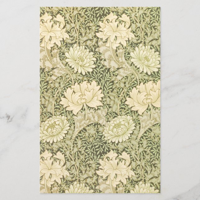 Chrysanthemum Flower Mönster (av William Morris) Brevpapper (Framsida)