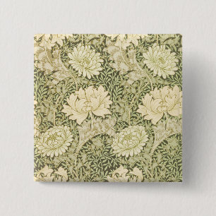 Chrysanthemum Flower Mönster (av William Morris) Knapp