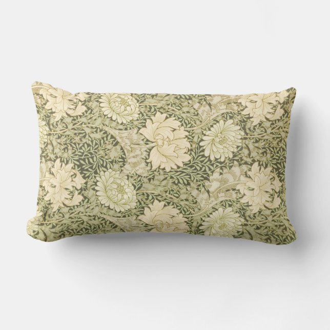 Chrysanthemum Flower Mönster (av William Morris) Lumbarkudde (Framsida)
