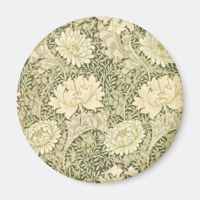 Chrysanthemum Flower Mönster (av William Morris) Magnet (Framsidan)