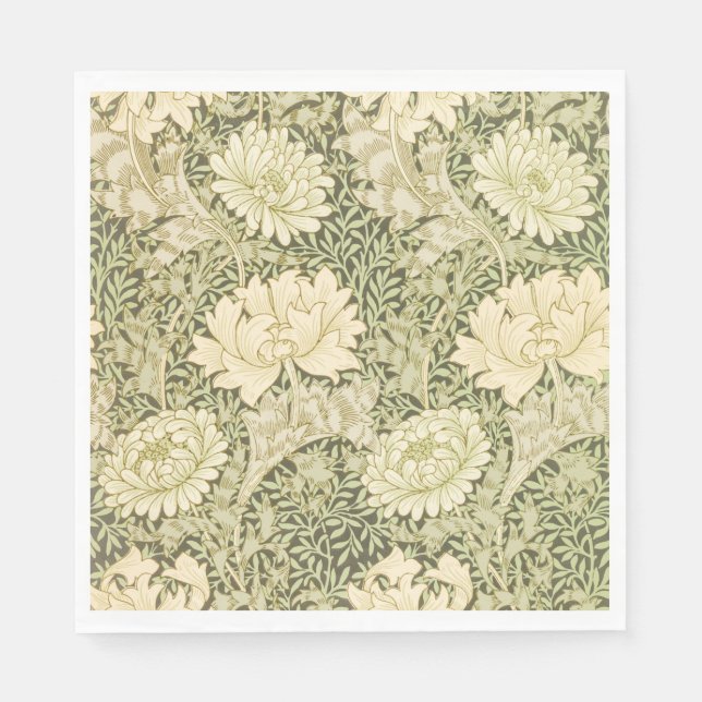 Chrysanthemum Flower Mönster (av William Morris) Pappersservett (Framsidan)