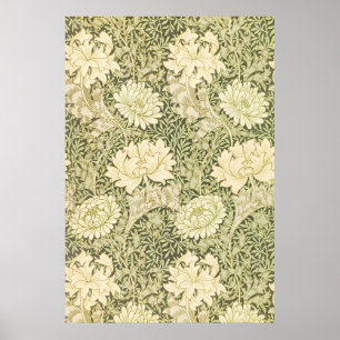 Chrysanthemum Flower Mönster (av William Morris) Poster