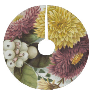 Chrysanthemum Flower Morsa Blommigt Julgransmatta Borstad Polyester
