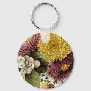 Chrysanthemum Flower Morsa Blommigt Nyckelring