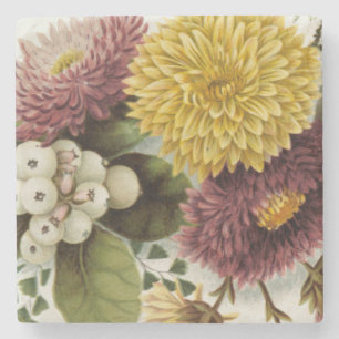 Chrysanthemum Flower Morsa Blommigt Stenunderlägg