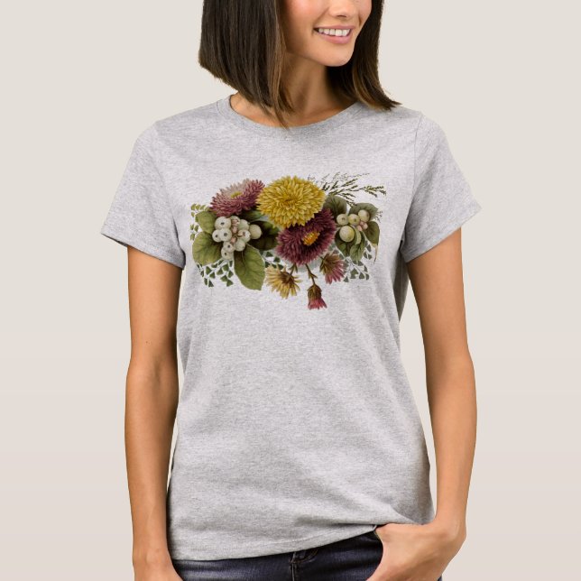 Chrysanthemum Flower Morsa Blommigt T Shirt (Framsida)