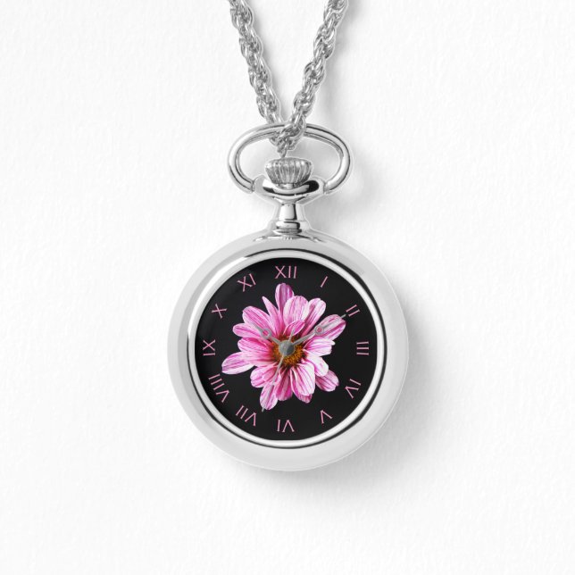 Chrysanthemum Flower Rosa Roman Num waa Armbandsur (Framsida)