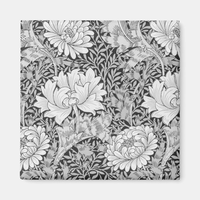 Chrysanthemum Grått, William Morris Magnet (Framsidan)