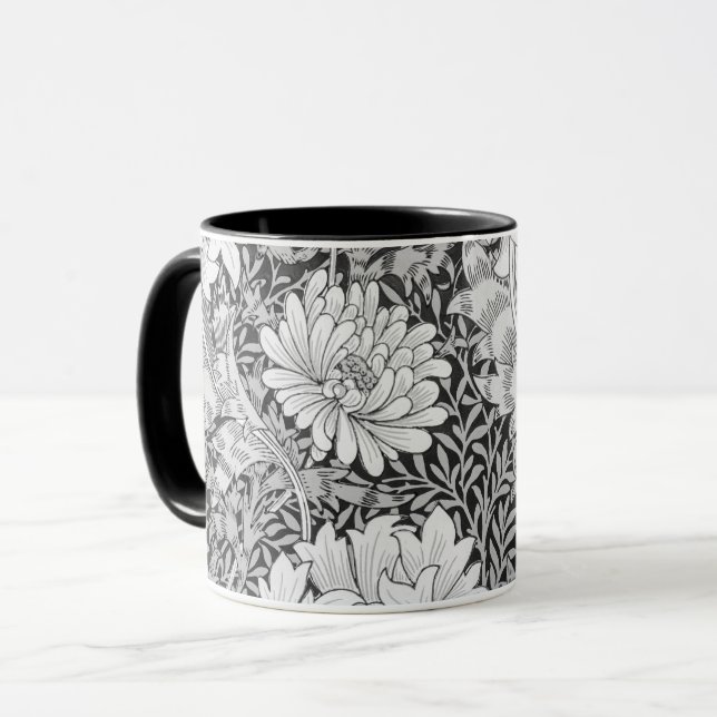 Chrysanthemum Grått, William Morris Mugg (Framsida vänster)