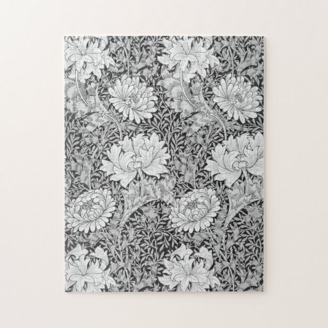 Chrysanthemum Grått, William Morris Pussel (Vertikal)