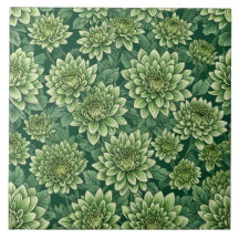 Chrysanthemum grönt-blomman mönster