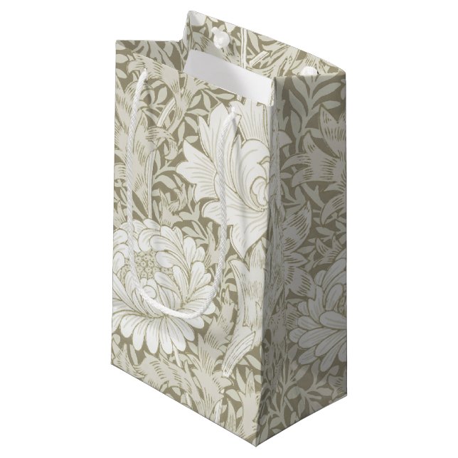 Chrysanthemum Ivory, William Morris Small Gift Bag (Framsidan Vinklad)