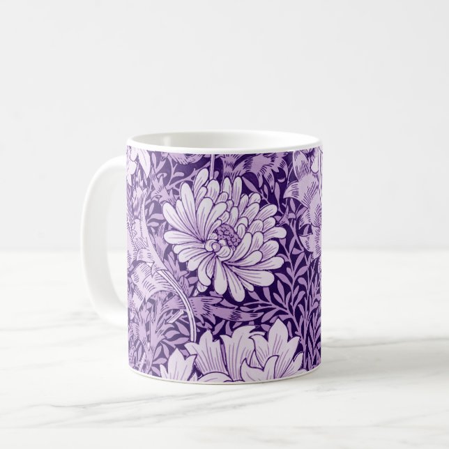 Chrysanthemum Lila, William Morris Kaffemugg (Framsida vänster)