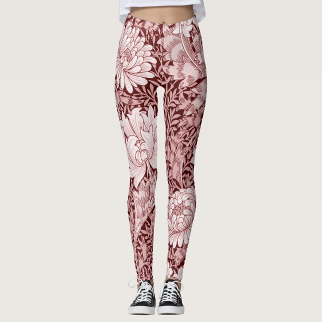Chrysanthemum Maroon, William Morris Leggings (Framsida)