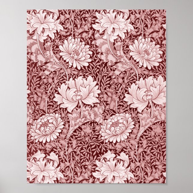 Chrysanthemum Maroon, William Morris Poster (Framsidan)