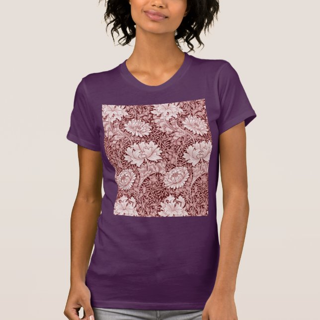 Chrysanthemum Maroon, William Morris T Shirt (Framsida)