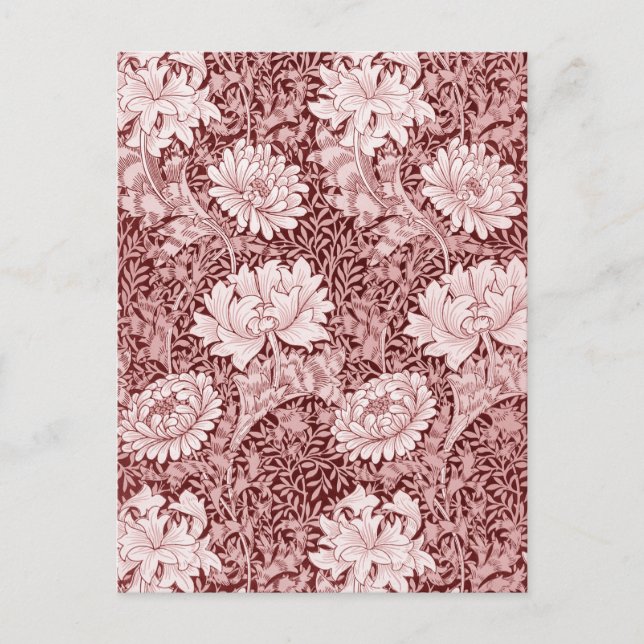 Chrysanthemum Maroon, William Morris Vykort (Framsida)