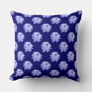 Chrysanthemum Mönster - Deep Navy Blue Kudde
