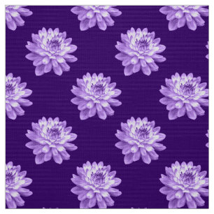 Chrysanthemum Mönster - Djup Lila Tyg