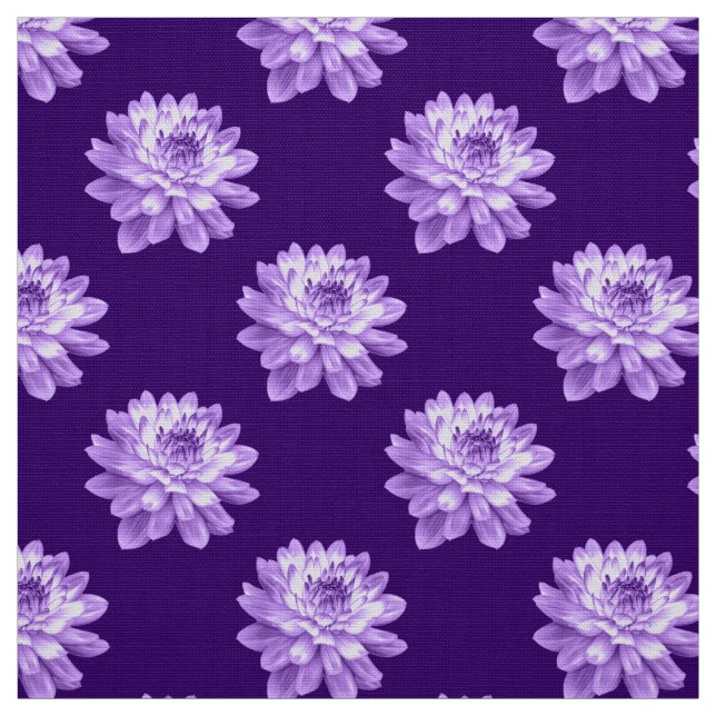 Chrysanthemum Mönster - Djup Lila Tyg (Provkarta)