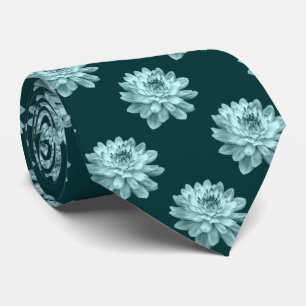 Chrysanthemum Mönster - Mörk grönt Slips