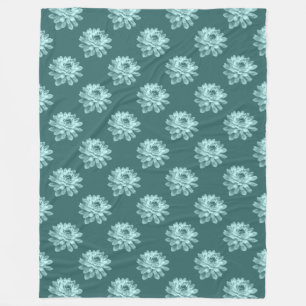 Chrysanthemum Mönster - Moss Grönt Fleece Blanket