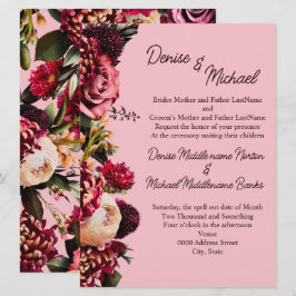 Chrysanthemum on Almond Blommar Rosa Inbjudningar