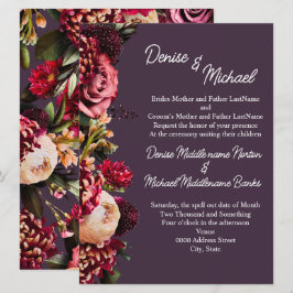 Chrysanthemum på Midnight Plum Inbjudningar