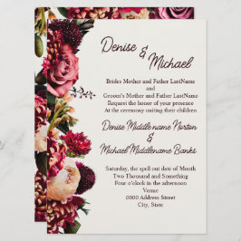 Chrysanthemum på Snö vit Inbjudningar