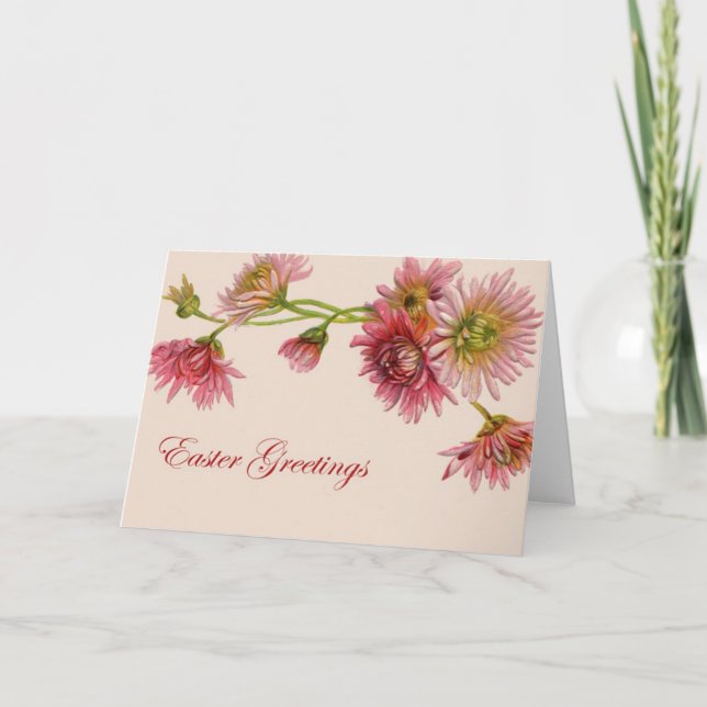 Chrysanthemum Påsk Hälsning - kort (Framsida)