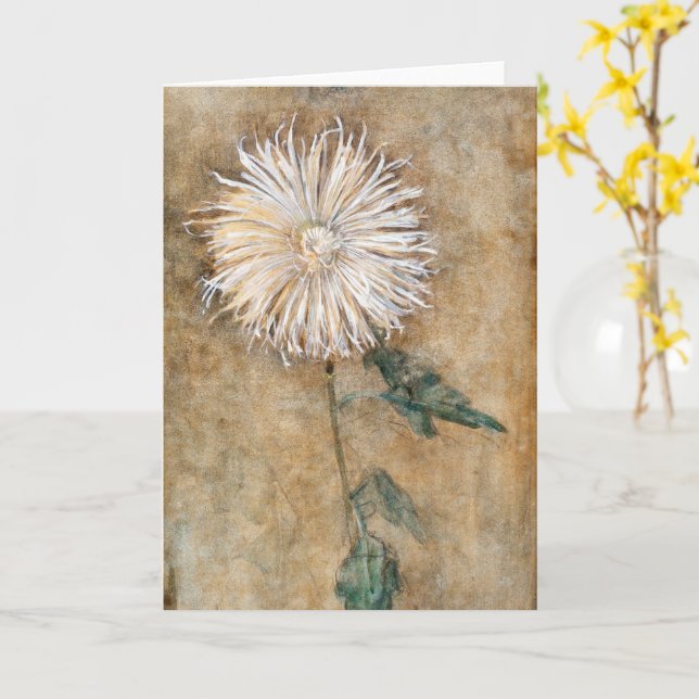 Chrysanthemum - Piet Mondrian - Modern Art Card Kort (Gul blomma)