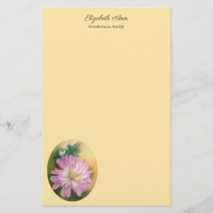 Chrysanthemum Rosa and Cream Blommigt Pastel Brevpapper