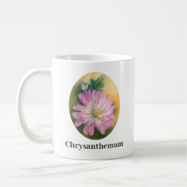 Chrysanthemum Rosa och Cream Pastel Blommigt Kaffemugg