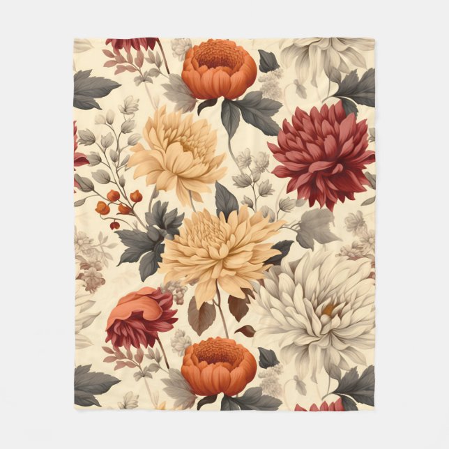 Chrysanthemum Symphony Fleecefilt (Framsidan)