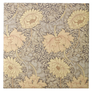 "Chrysanthemum" tapetdesign, 1876 Kakelplatta