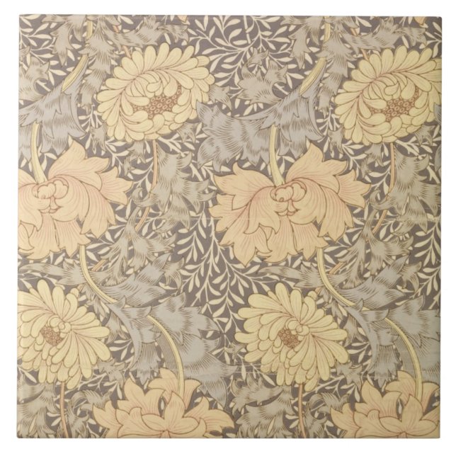"Chrysanthemum" tapetdesign, 1876 Kakelplatta (Framsidan)