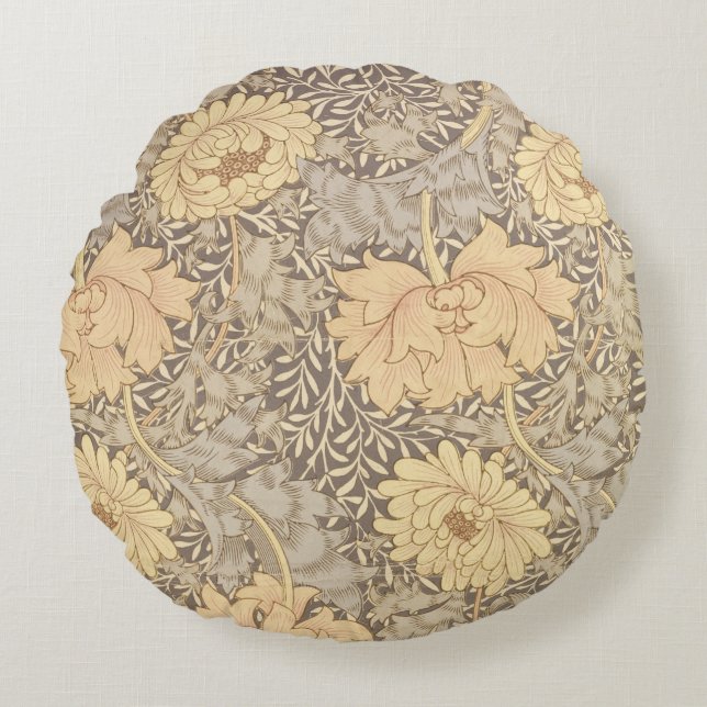 "Chrysanthemum" tapetdesign, 1876 Rund Kudde (Framsidan)