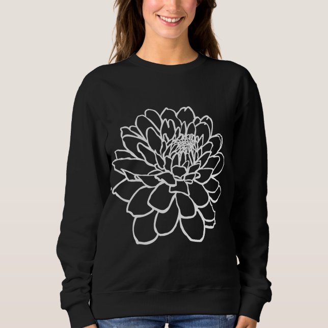 Chrysanthemum Teckning - White T Shirt (Framsida)