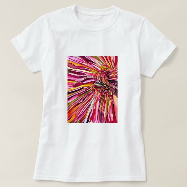 Chrysanthemum vattencolor art blomma t shirt (Design framsida)