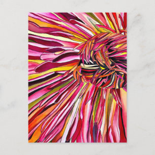 Chrysanthemum vattencolor art blomma vykort